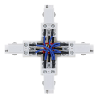 3-Phasen Einbauschiene X-Verbinder |  Wei&szlig;