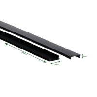 3-fase rail blindplaat 1 meter | Zwart