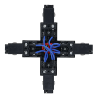3-Phasen Einbauschiene X-Verbinder |  Schwarz