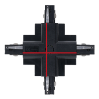 3-Phasen Einbauschiene X-Verbinder |  Schwarz