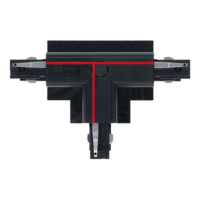 3-fase inbouwrail T-connector | Links-1 | Zwart