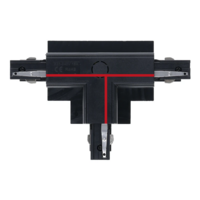 3-fase inbouwrail T-connector | Rechts-2 | Zwart