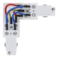 3-Phasen Einbauschiene L-Verbinder | Au&szlig;enwinkel | Wei&szlig;