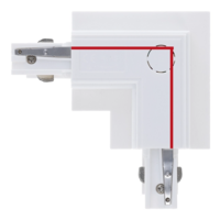 3-Phasen Einbauschiene L-Verbinder | Au&szlig;enwinkel | Wei&szlig;