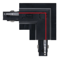 3-Phasen Einbauschiene L-Verbinder | Au&szlig;enwinkel | Schwarz