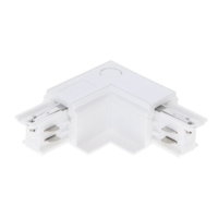 3-Phasen Einbauschiene L-Verbinder | Innenwinkel | Wei&szlig;