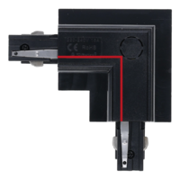 3-Phasen Einbauschiene L-Verbinder | Innenwinkel | Schwarz