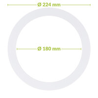 Led downlight verloopring | &Oslash;180-224mm | Wit