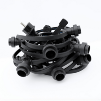 Festoon cable 5 meters | 5 sockets | With plug | Black