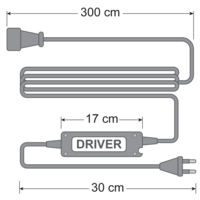 Festoon cable dimmer with remote control, up to 500W