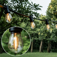 E27 Filamentlampe | 1W | 2200K | Gerades Filament | Geeignet f&uuml;r Festoonkabel