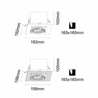 Led inbouw spot armatuur - 1x AR111/ES111 Zwart | Opdekrand