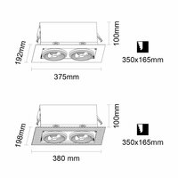 LED Recessed Spotlight Housing &ndash; 2x AR111 Black | Trimless