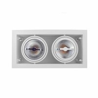 LED Einbauspot-Geh&auml;use &ndash; 2x AR111 Wei&szlig; | Aufliegender Rahmen