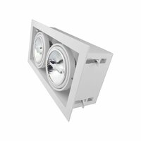 LED Einbauspot-Geh&auml;use &ndash; 2x AR111 Wei&szlig; | Aufliegender Rahmen