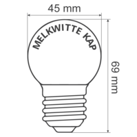 E27 LED Lampe | 2W | 2650K | Milchwei&szlig;e Abdeckung | &Oslash;45 | Geeignet f&uuml;r Festoonkabel