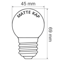 E27 LED Lampe | 1W | 2650K | Matte Abdeckung | &Oslash;45 | Geeignet f&uuml;r Festoonkabel