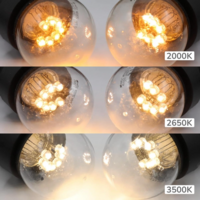 E27 LED Lampe | 0,7W | 3500K | LED auf kurzen St&auml;bchen | Geeignet f&uuml;r Festoonkabel