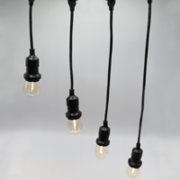 Hangende fitting | Zelfmontage | 29,5 cm | Zwart | Excl lamp