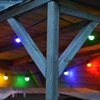 E27 farbige LED Lampe | 4 Farben | Rot/Gelb/Gr&uuml;n/Blau | &Oslash;45 | Geeignet f&uuml;r Festoonkabel