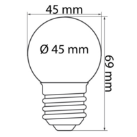 E27 farbige Lampe | 1W | Blau | &Oslash;45 | Geeignet f&uuml;r Festoonkabel
