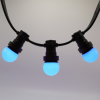 E27 farbige Lampe | 1W | Blau | &Oslash;45 | Geeignet f&uuml;r Festoonkabel