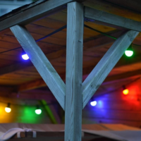 E27 farbige Lampe | 1W | Rot | &Oslash;45 | Geeignet f&uuml;r Festoonkabel