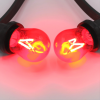 E27 farbige dimmbare Filamentlampe | Dimmbar | 3,5W | Rot | Dreiecksfilament | Geeignet f&uuml;r Festoonkabel