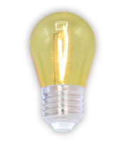 E27 farbige Lampe | 1W | Gelb | Gerades Filament | Geeignet f&uuml;r Festoonkabel