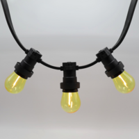 E27 farbige Lampe | 1W | Gelb | Gerades Filament | Geeignet f&uuml;r Festoonkabel