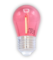 E27 farbige Lampe | 1W | Rot | Gerades Filament | Geeignet f&uuml;r Festoonkabel