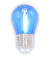 E27 farbige Lampe | 1W | Blau | Gerades Filament | Geeignet f&uuml;r Festoonkabel