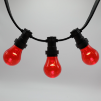 E27 farbige Lampe | 1W | Rot | Mit Linse | &Oslash;60 | Geeignet f&uuml;r Festoonkabel