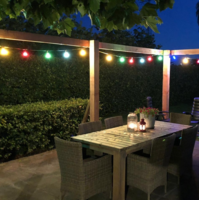 E27 farbige Lampe | 1W | Rot | Mit Linse | &Oslash;60 | Geeignet f&uuml;r Festoonkabel