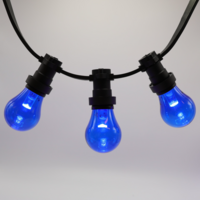 E27 farbige Lampe | 1W | Blau | Mit Linse | &Oslash;60 | Geeignet f&uuml;r Festoonkabel