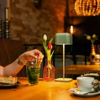 Cabo Tischlampe | Gr&uuml;n-Grau | 30 cm