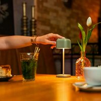 Kleine Cabo Tischleuchte | gr&uuml;n-grau | 20 cm