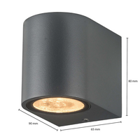 Wandarmatuur 1x GU10 Fitting Grijs | Modern en Compact