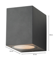 Wandarmatuur vierkant 1x GU10 Fitting Grijs | Modern en Duurzaam