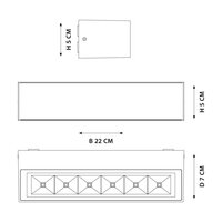 Wandleuchte Score M Up &amp; Down | Schwarz | 2x6,5W | 3000K | IP65