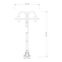 Laternenpfahl Dolce Retro triple | Schwarz | 217cm