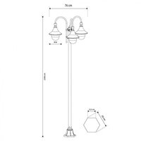 Laternenpfahl Rimini triple | Gr&uuml;n | 235cm