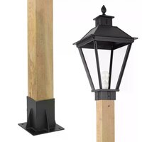 Stehende Au&szlig;enleuchte Holz Square XL | Schwarz | 160cm