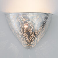 Led wandlamp Egg Filigrain zilver | 28x20cm | E14 messing