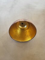 Hanglamp acaciahout &Oslash;25 cm | kelk vorm | exclusief fitting bladgoud binnenzijde