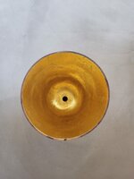 Hanglamp acaciahout &Oslash;25 cm | kelk vorm | exclusief fitting bladgoud binnenzijde