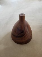 Hanglamp acaciahout &Oslash;25 cm | kelk vorm | exclusief fitting bladgoud binnenzijde