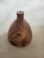 Hanglamp acaciahout &Oslash;25 cm | kelk vorm | exclusief fitting bladgoud binnenzijde