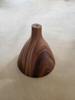Hanglamp acaciahout medium &Oslash;25 cm | kelk vorm | bladgoud binnenzijde exclusief fitting