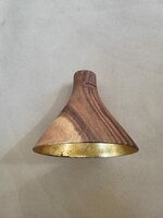 Hanglamp acaciahout small &Oslash;20 cm | kelk vorm | bladgoud binnenzijde exclusief fitting